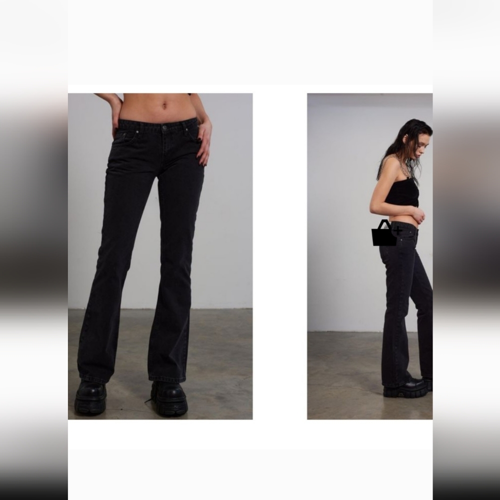 Ragged priest Jeans charcoal denim low rise flared jean size 28